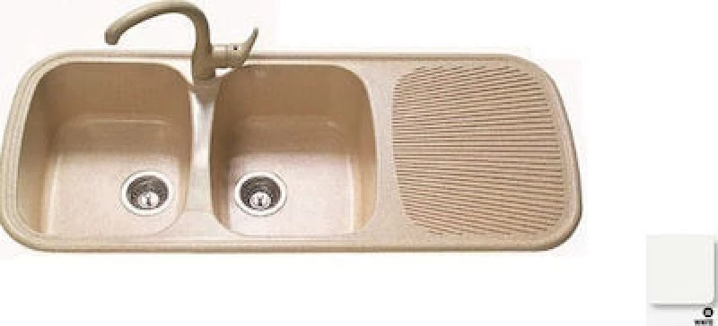 Sanitec Premium 300 (116x50 cm) νεροχύτης συνθετικός γρανίτης αντιστρεφόμενος -White