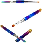 Διπλό Πινέλο Acrygel Polygel Νυχιών με Σπάτουλα