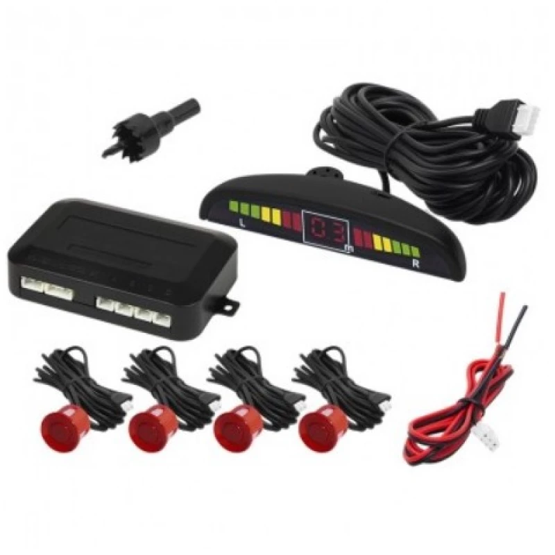 Σύστημα parktronic κόκκινο μεταλλικό με 4 αισθητήρες & οθόνη