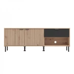 Έπιπλο Τηλεόρασης Mayenne 150 3K1F2V Artisan Oak-Μαύρο Mat 151x40x55Εκ