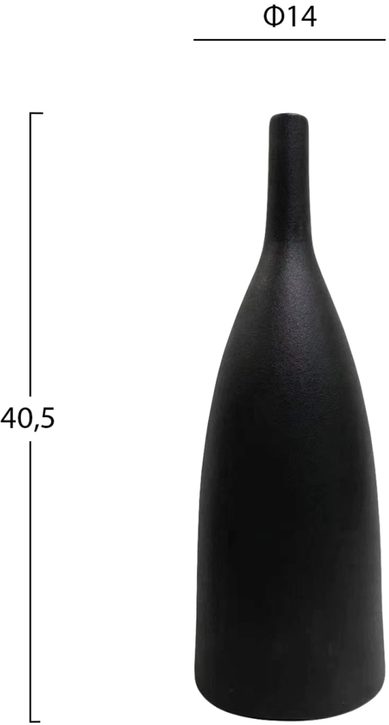 ΕΠΙΤΡΑΠΕΖΙΟ ΚΕΡΑΜΙΚΟ ΔΙΑΚΟΣΜΗΤΙΚΟ GALAD HM4634.02 ΜΑΥΡΟ ΜΑΤ Φ14x39Υεκ