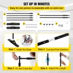 VEVOR 8FT Backdrop Banner Stand Step and Repeat Adjustable Telescopic Lightweight Trade Show Display Wall Exhibitor with Carrying Bag