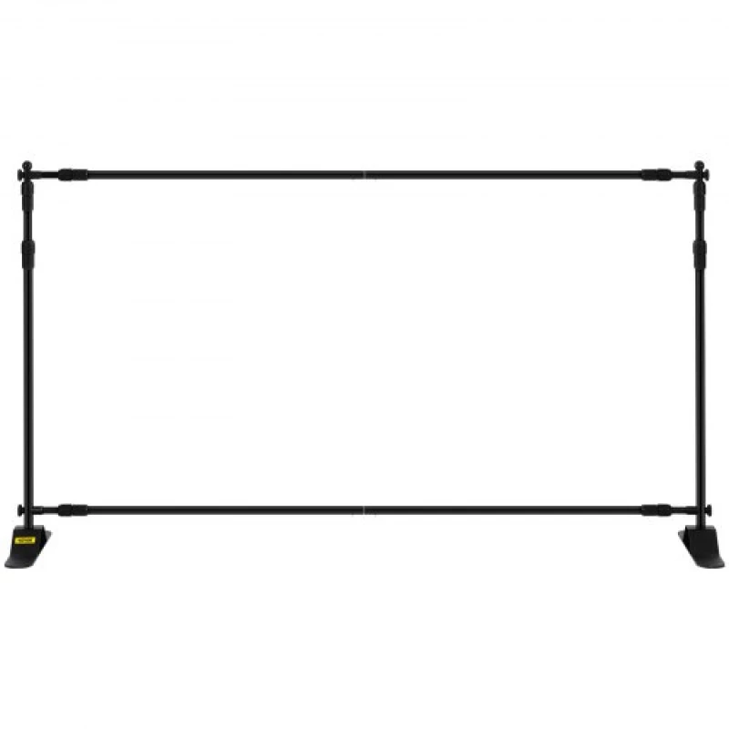 VEVOR 8FT Backdrop Banner Stand Step and Repeat Adjustable Telescopic Lightweight Trade Show Display Wall Exhibitor with Carrying Bag