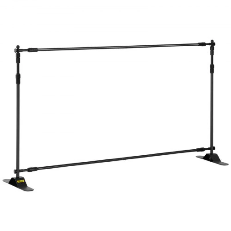 VEVOR 8FT Backdrop Banner Stand Step and Repeat Adjustable Telescopic Lightweight Trade Show Display Wall Exhibitor with Carrying Bag