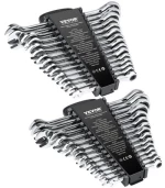 VEVOR Combination Wrench Set 30 PCS SAE 1/4" to 1", Metric 8-24mm Organizer Rack