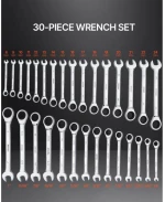 VEVOR Combination Wrench Set 30 PCS SAE 1/4" to 1", Metric 8-24mm Organizer Rack