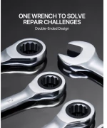 VEVOR Combination Wrench Set 30 PCS SAE 1/4" to 1", Metric 8-24mm Organizer Rack