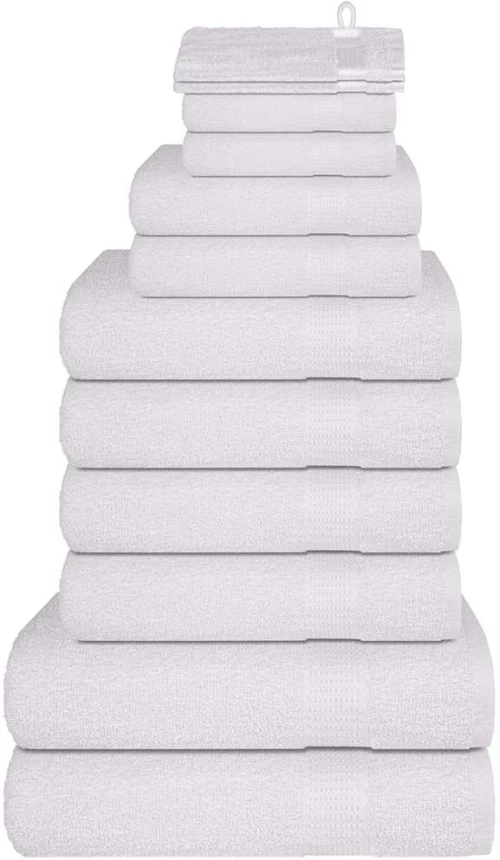 vidaXL σετ πετσετών 12 τεμαχίων Λευκό 360 gsm 100% βαμβάκι
