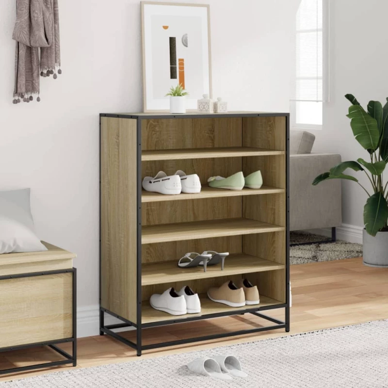 vidaXL Ντουλάπι παπουτσιών Sonoma Oak Κατασκευασμένο ξύλο και μέταλλο