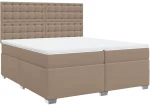 vidaXL Κρεβάτι Boxspring με Στρώμα Καπουτσίνο 200x200εκ.από Συνθ.Δέρμα