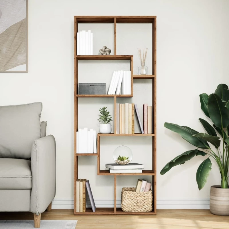 vidaXL Βιβλιοθήκη/Διαχωριστικό Χώρου Δρυς 67x25x161,5 εκ. Επεξ. Ξύλο