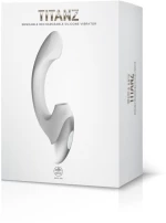 TITANZ 8" SILICONE RECHARGEABLE VIBRATOR IN IVORY WHITE
