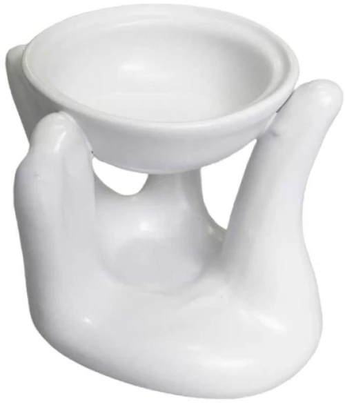 Αρωματικός Κεραμικός Καυστήρας Αιθέριων Ελαίων Open Hands White 10cm