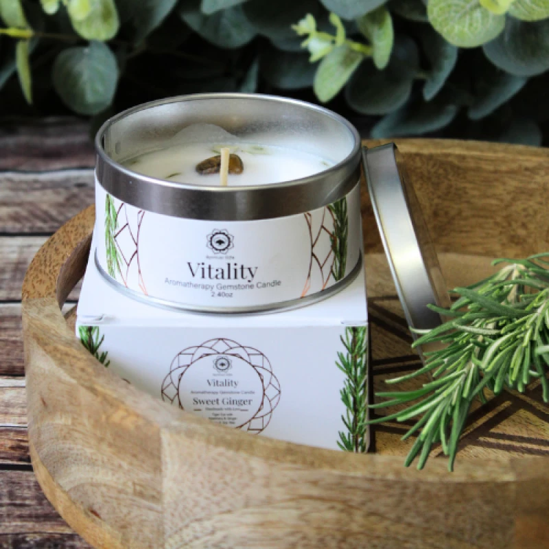 Κερί με Πολύτιμους Λίθους Gemstone Candle Vitality Sweet Ginger