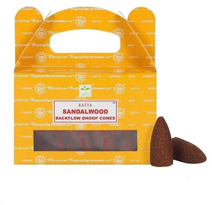 Αρωματικοί Κώνοι Θυμιάματος Ανάστροφης Ροής Sandalwood Satya 24τμχ