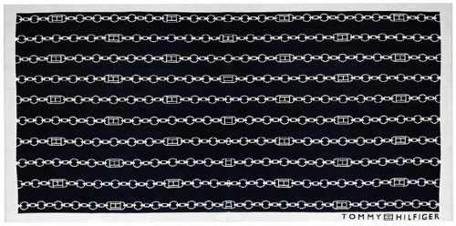 TOMMY HILFIGER PRINT TOWEL UNISEX TOMMY HILFIGER ΕΚΡΟΥ- ΜΠΛΕ (UU0UU00107-0G3)