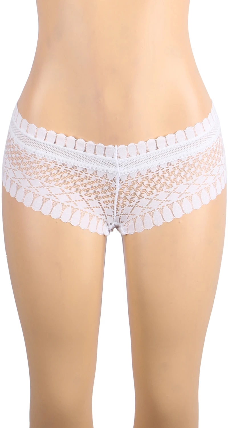 White Sexy Panty With Feather Shape Lace