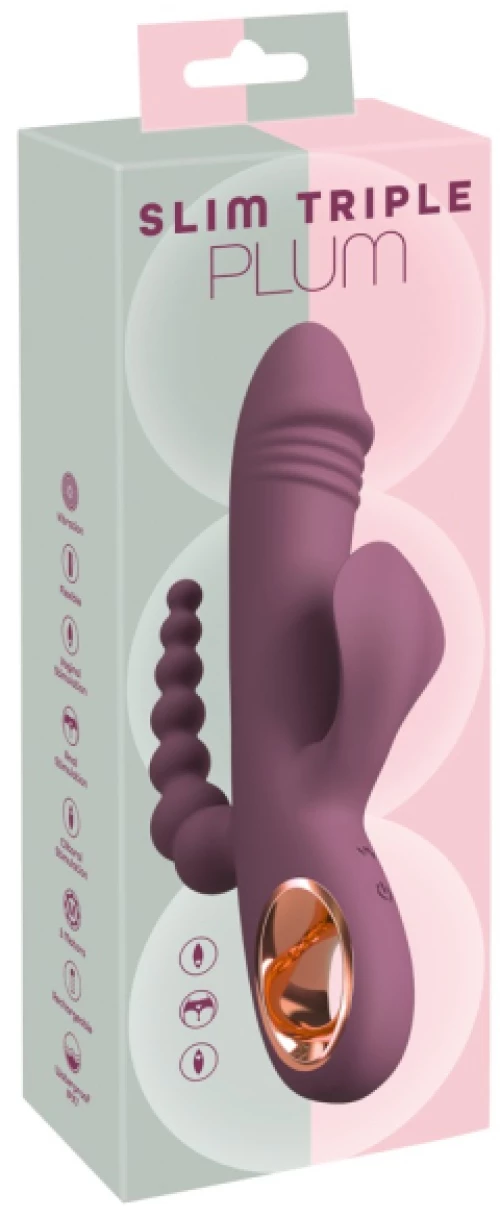 Δονητής Slim Triple Plum