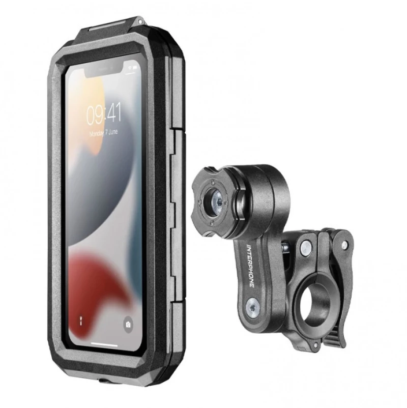Interphone Θήκη και Βάση Κινητού Τιμονιού Quiklox Kit Armor Pro Case 6,5" SMQUIKLOXARMORPRO Black
