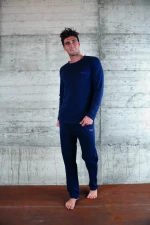 Ανδρική Πυτζάμα FILA - Χειμερινή - Navy με πατιλέτα - Cotton - Regular Fit