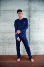 Ανδρική Πυτζάμα FILA - Χειμερινή - Navy με πατιλέτα - Cotton - Regular Fit
