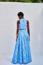 Φούστα Maxi Ανοιχτό Μπλε Lace