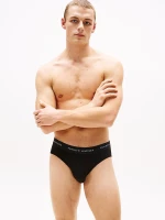 Ανδρικά Slip Tommy Hilfiger - Μαύρα Βαμβακερά Brief - Logo λάστιχο - 3 pack