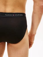Ανδρικά Slip Tommy Hilfiger - Μαύρα Βαμβακερά Brief - Logo λάστιχο - 3 pack