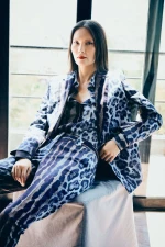 Παντελόνι Γυναικείο Animal Print Chinos Bella P Μπλε