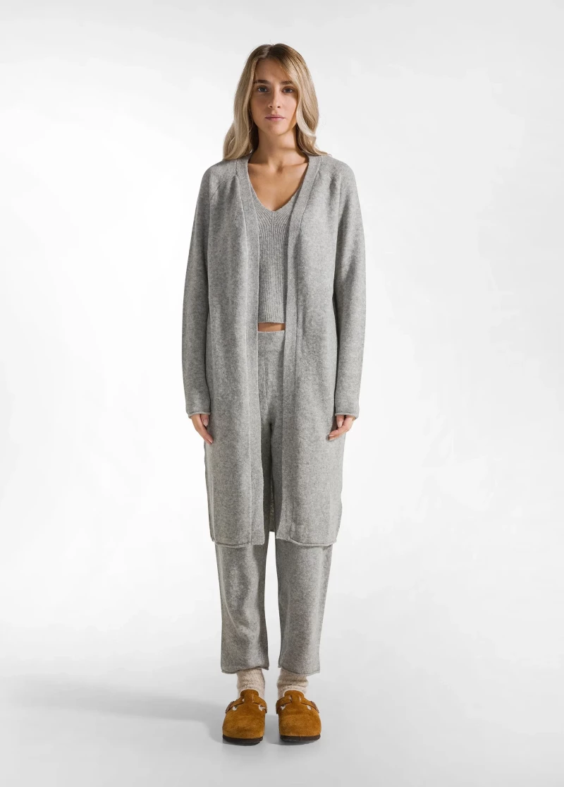 Ζακέτα Γυναικεία Πλεκτή Μακριά Deha Grey Melange