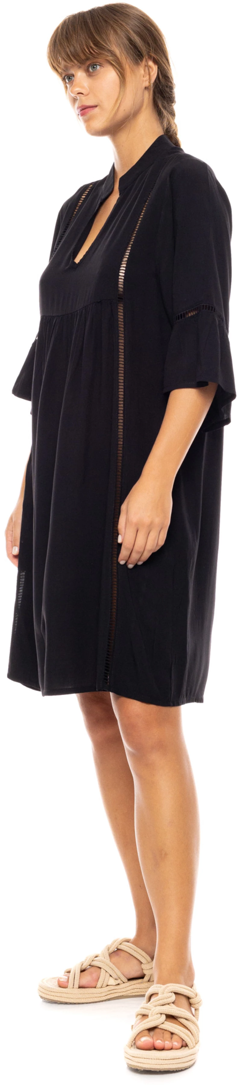 Γυναικείο Beachdress Pink Label -  Μαύρο - Mini Φόρεμα - Regular Fit - Viscose