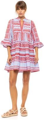 Γυναικείο Beachdress Pink Label -  Εμπριμέ - Mini Φόρεμα - Regular Fit - Cotton