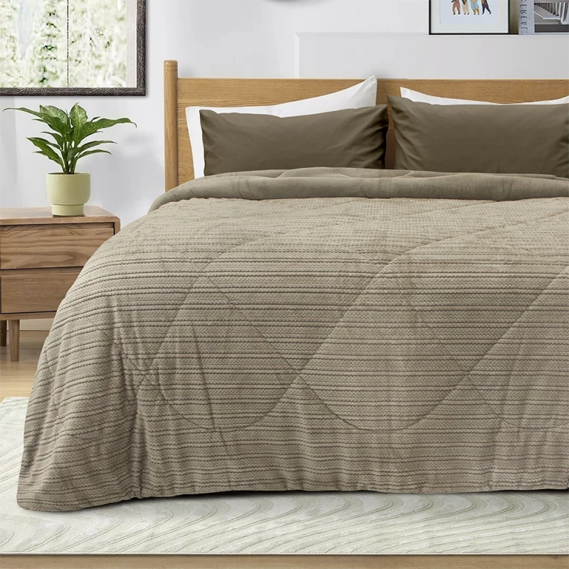 LINO ΚΟΥΒΕΡΤΟΠΑΠΛΩΜΑ STACY TAUPE 220X240