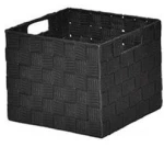 Καλάθι αποθήκευσης Polyester μαύρο 22X22X18cm