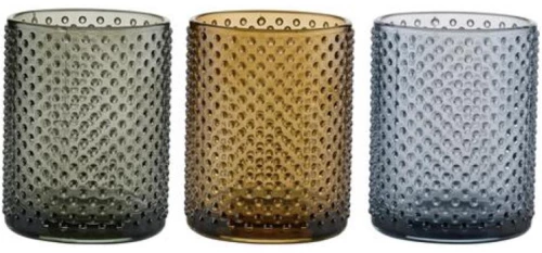 Ποτήρι μπάνιου γυάλινο dots  7,5x10, 3χρ