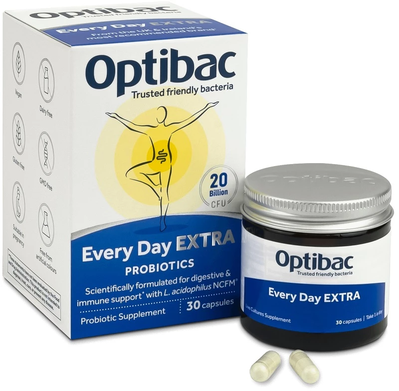 OPTIBAC Every Day Extra, Ενισχυμένο Συμπλήρωμα Διατροφής με Προβιοτικά - 30caps