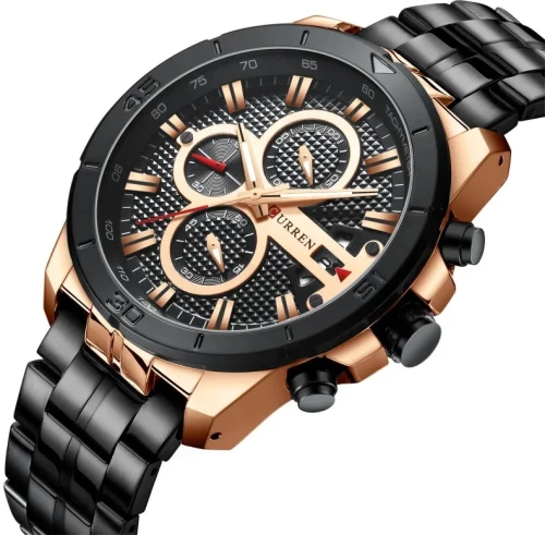 Curren C8337 Black Ρολόι με Μαύρο Καντράν και Μαύρο Μπρασελέ