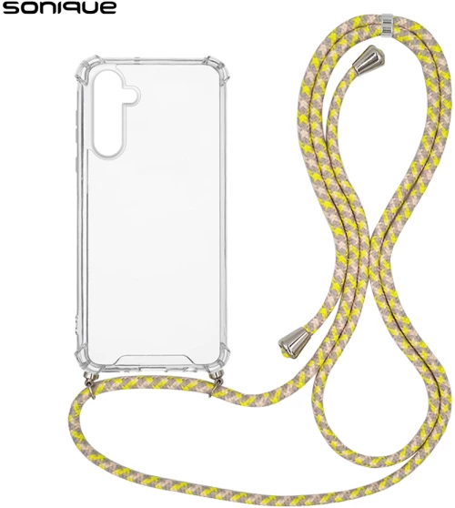Θήκη Σιλικόνης με Κορδόνι Sonique Armor Clear Samsung Galaxy A55 5G Rainbow Κίτρινο