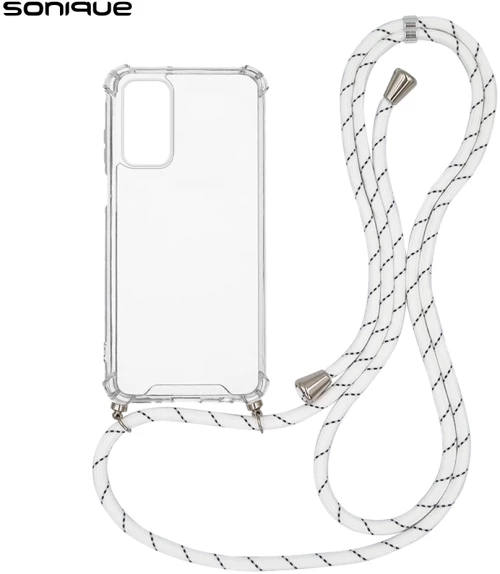 Θήκη Σιλικόνης με Κορδόνι Sonique Armor Clear Samsung Galaxy A15 4G / Galaxy A15 5G Rainbow Λευκό