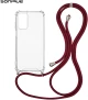Θήκη Σιλικόνης με Κορδόνι Sonique Armor Clear Samsung Galaxy A15 4G / Galaxy A15 5G Μπορντό