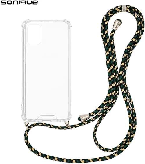 Θήκη Σιλικόνης με Κορδόνι Sonique Armor Clear Motorola Moto G31 4G / Moto G41 4G Rainbow Πράσινο