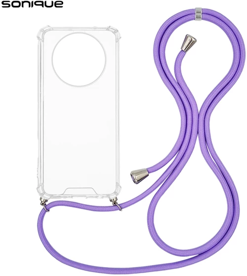 Θήκη Σιλικόνης με Κορδόνι Sonique Armor Clear Realme 12 Plus 5G Λιλά