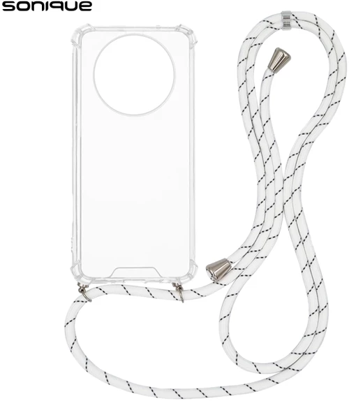 Θήκη Σιλικόνης με Κορδόνι Sonique Armor Clear Realme 12 5G / Realme 12x Rainbow Λευκό