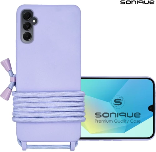 Θήκη Σιλικόνης με Κορδόνι CarryHang Sonique Samsung Galaxy A16 4G / Galaxy A16 5G Λιλά
