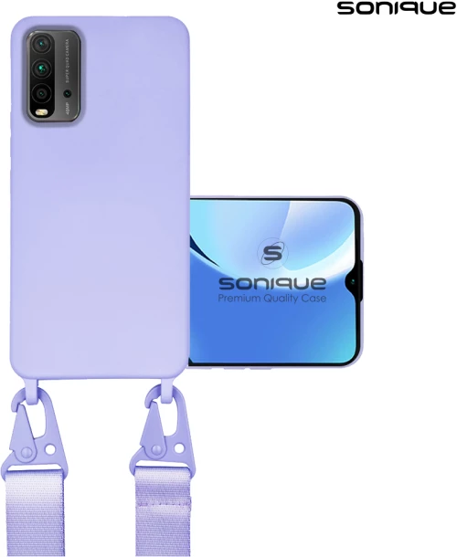 Θήκη Σιλικόνης με Strap CarryHang Sonique Xiaomi Poco M3 / Redmi 9T Λιλά