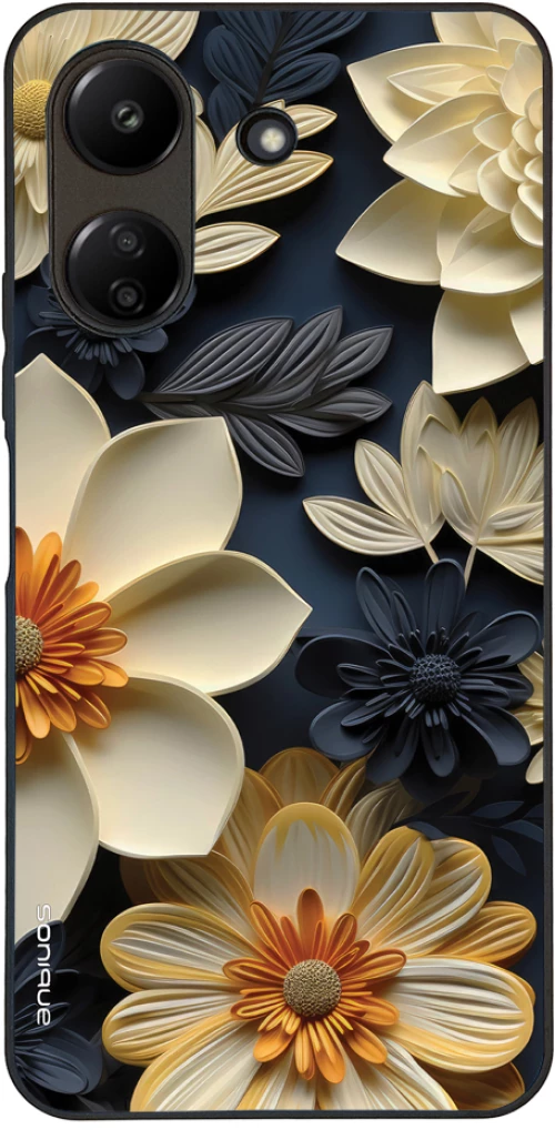 Θήκη Sonique 3D Flower Series για Xiaomi Redmi 13C 4G / Poco C65 4G Εκρού