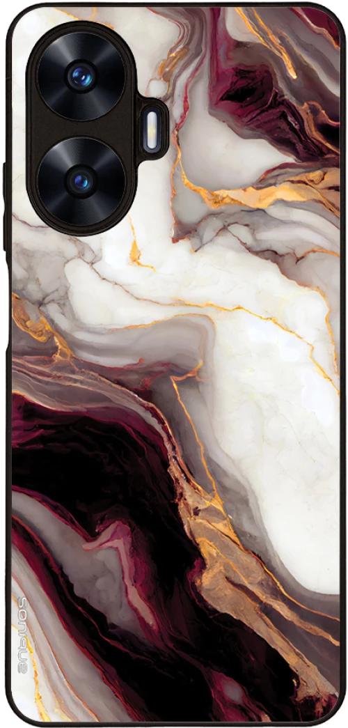 Θήκη Sonique Marble Series για Realme C55 Μπορντώ
