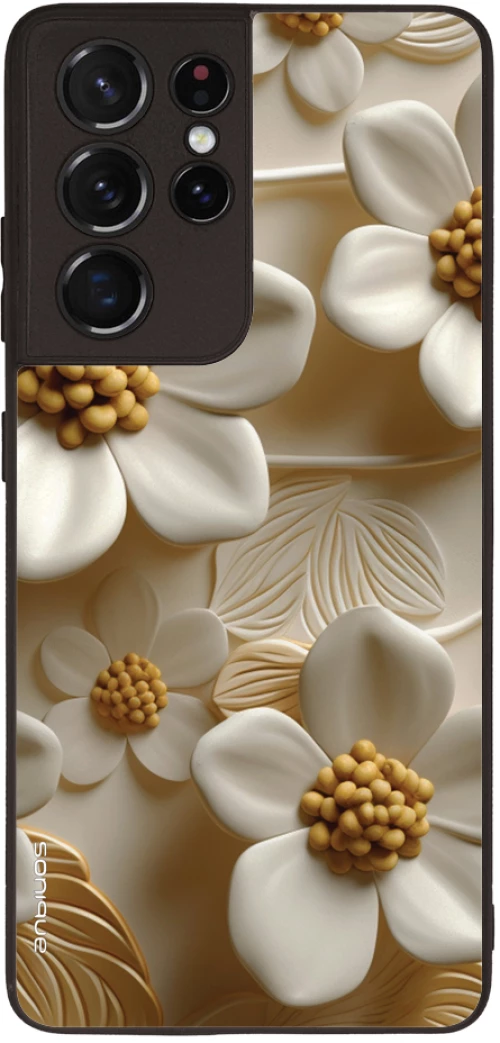 Θήκη Sonique 3D Flower Series για Samsung Galaxy S21 Ultra Λευκό