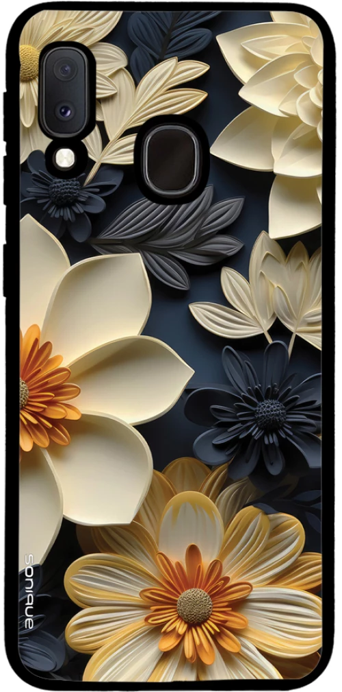 Θήκη Sonique 3D Flower Series για Samsung Galaxy A20e Εκρού