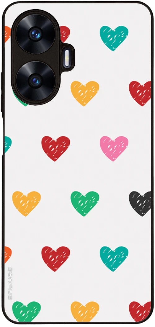 Θήκη Sonique Heart Series για Realme C55 Λευκό 02